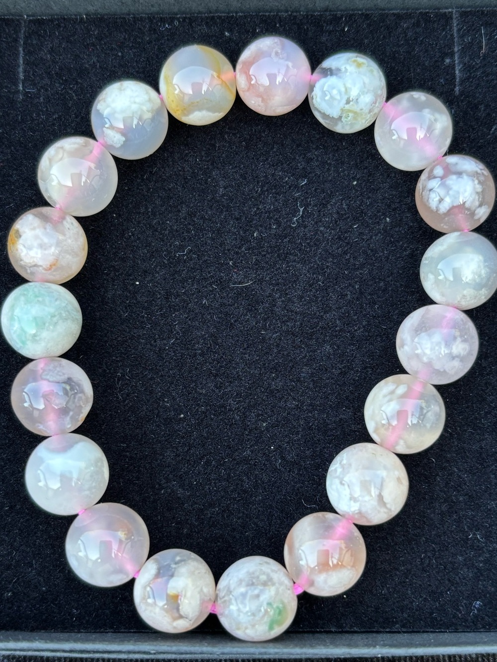 Flower Agate Bracelet Size 7-7.5 Wrist